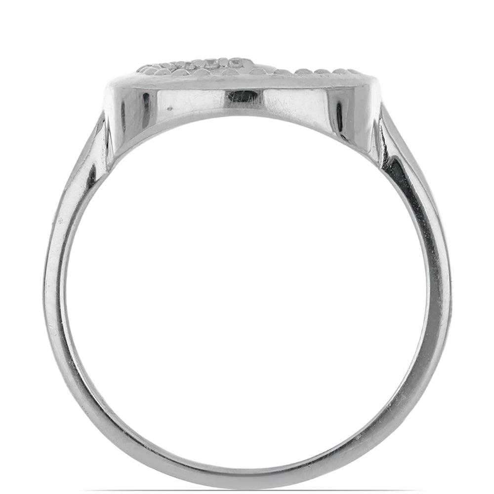 Silberring mit weißem Diamant