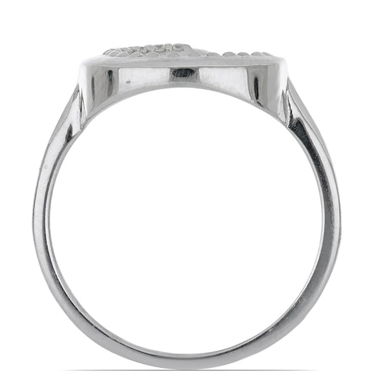 Silberring mit weißem Diamant