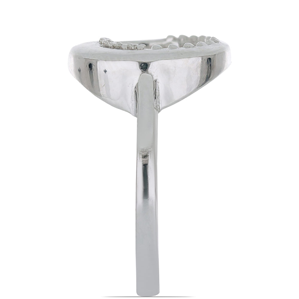 Silberring mit weißem Diamant 4 