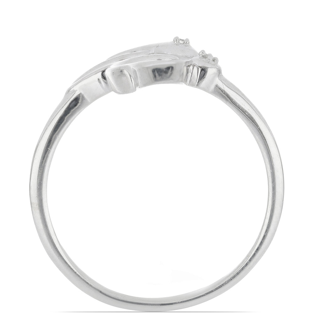 Silberring mit weißem Diamant