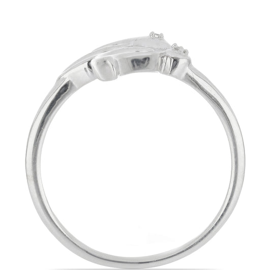 Silberring mit weißem Diamant