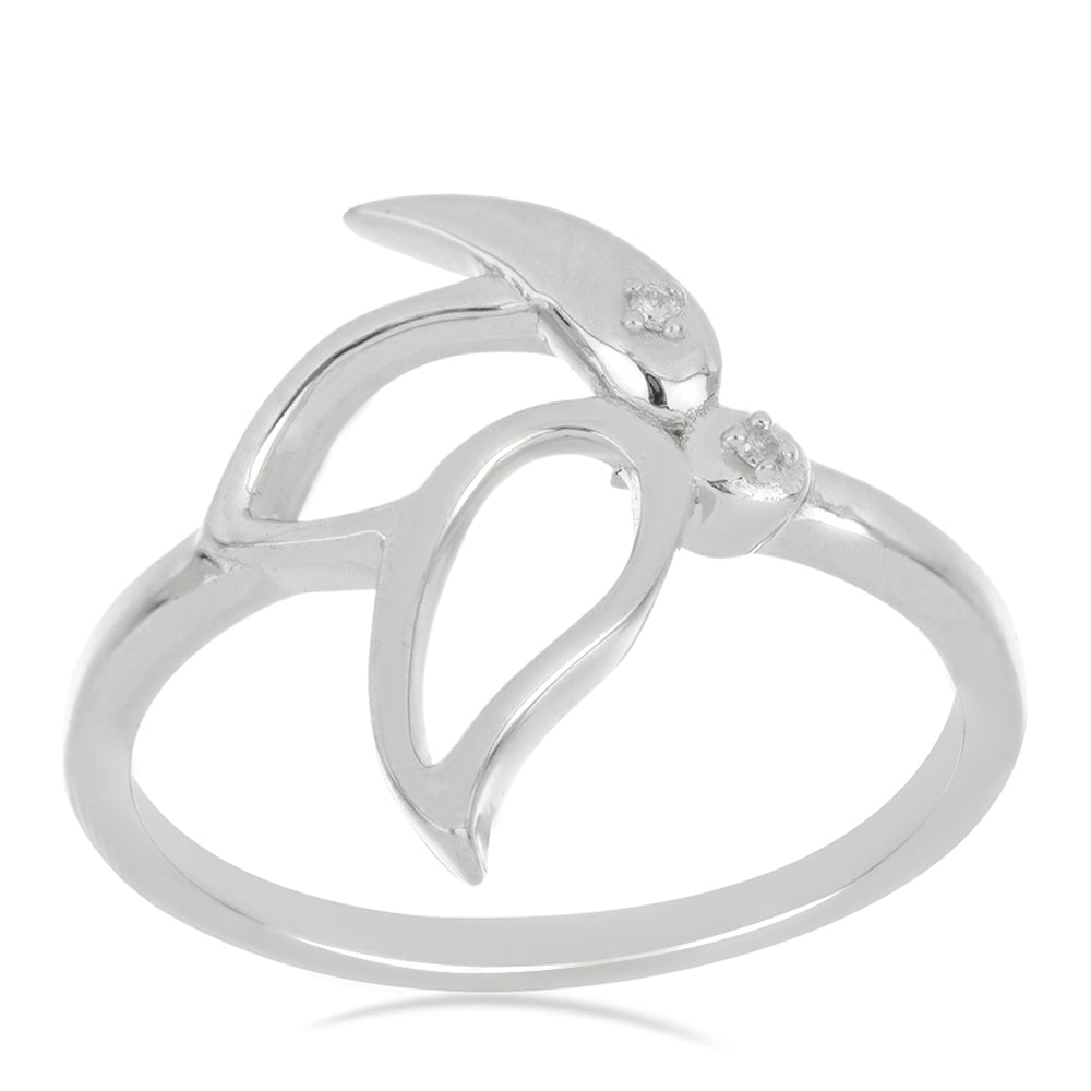 Silberring mit weißem Diamant