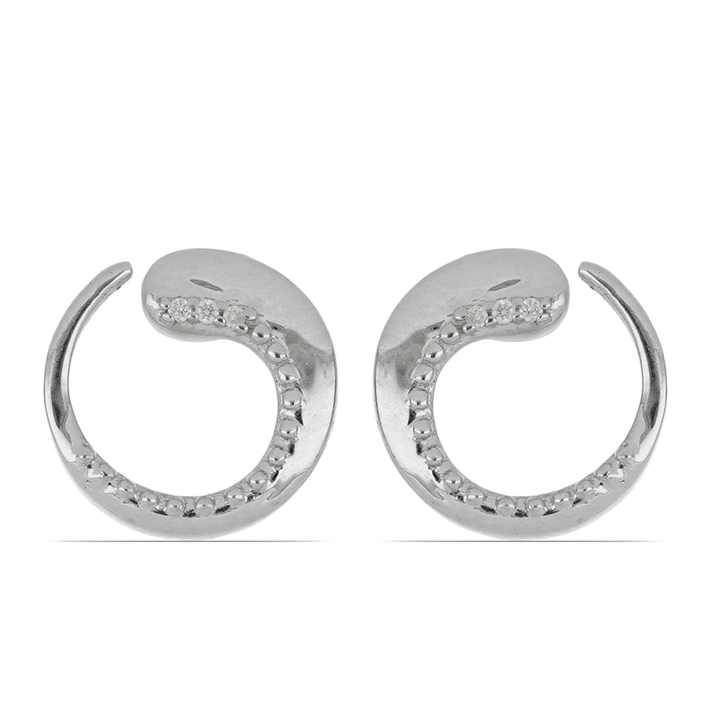 Silberohrringe mit weißem Diamant 1 