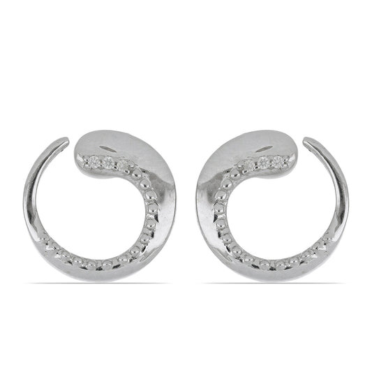 Silberohrringe mit weißem Diamant