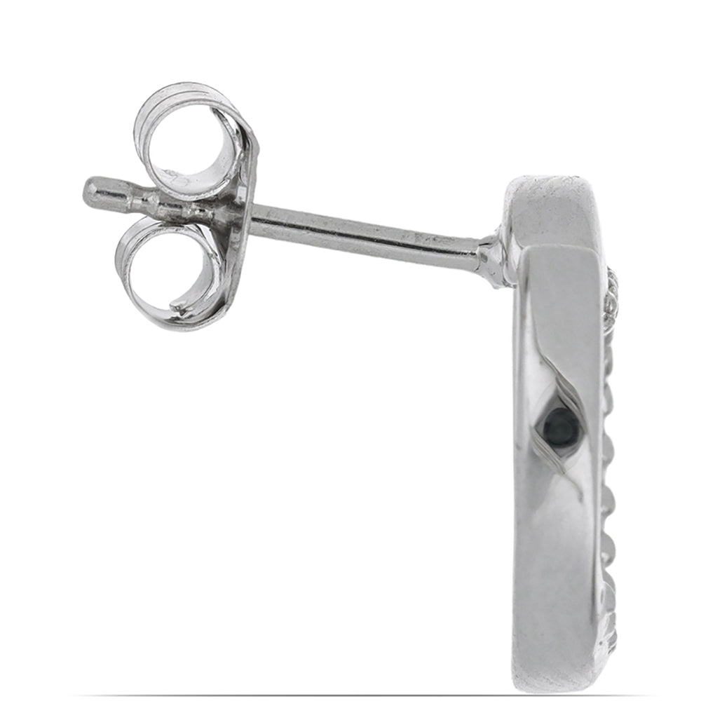 Silberohrringe mit weißem Diamant