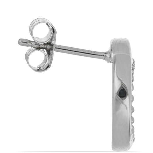 Silberohrringe mit weißem Diamant