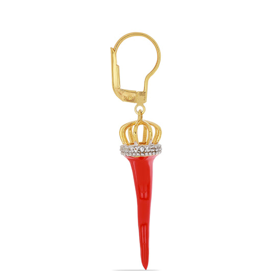 Goldplattierte Silberohrringe mit Emaille und weißem Topas