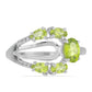 Silberring mit Peridot aus Changbai und weißem Topas
