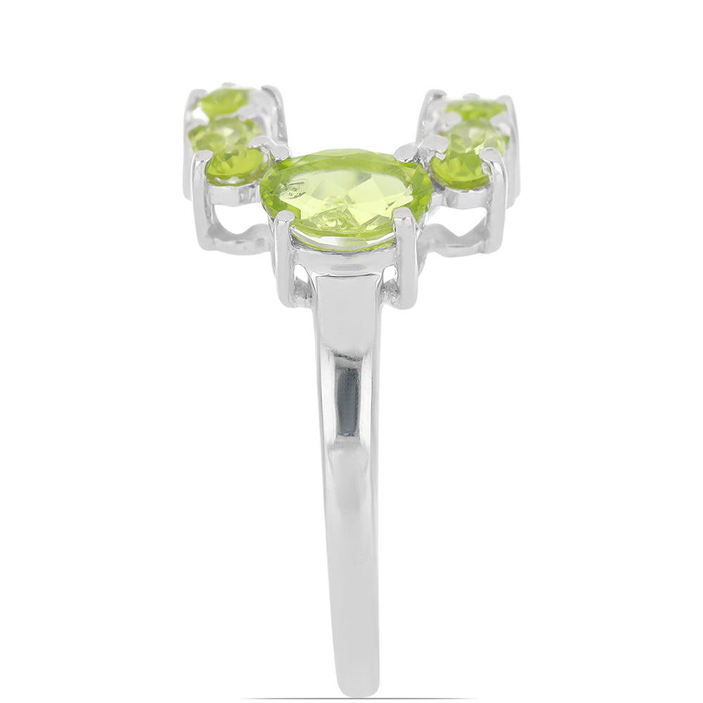 Silberring mit Peridot aus Changbai und weißem Topas 4 