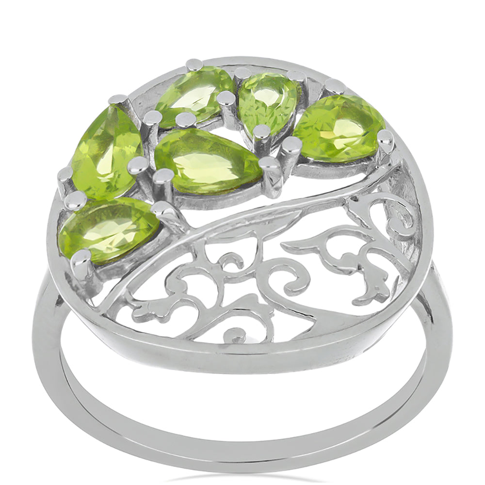 Silberring mit Peridot aus Changbai 3 