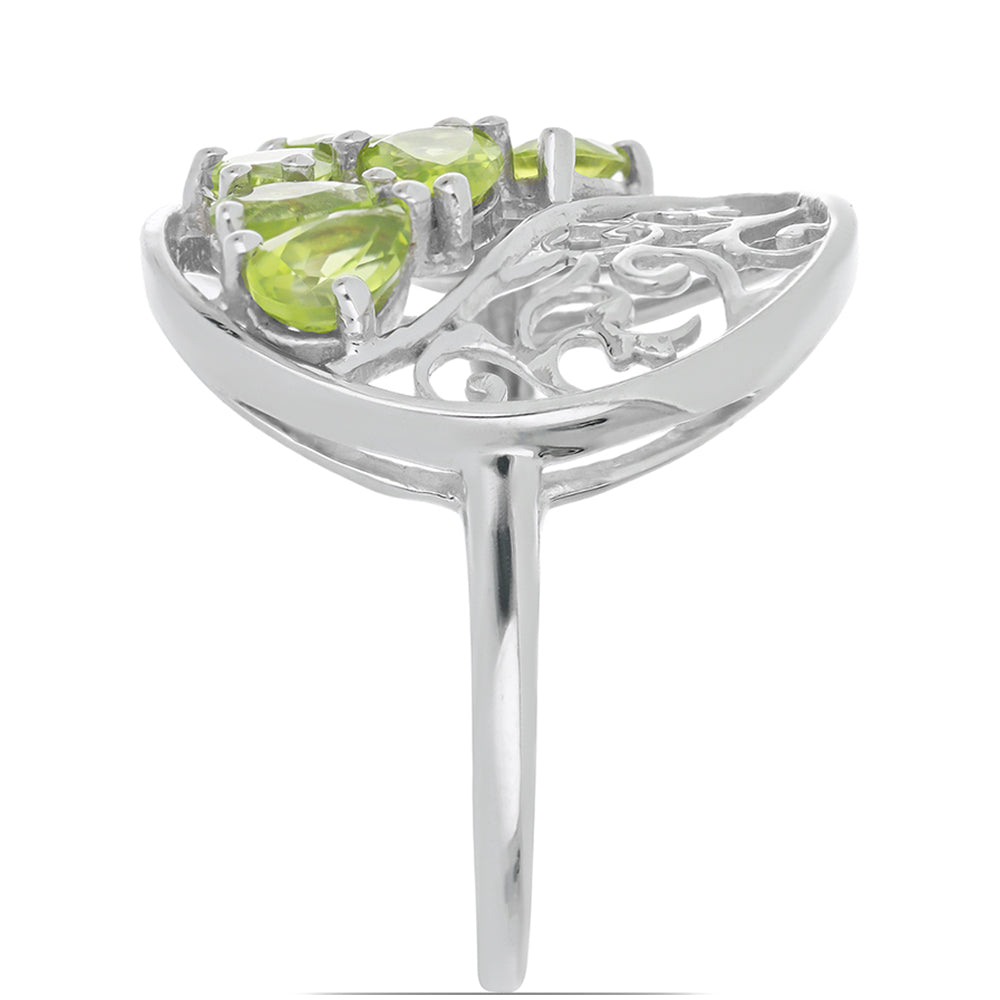 Silberring mit Peridot aus Changbai 4 