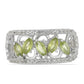 Silberring mit Peridot aus Changbai und weißem Topas
