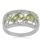 Silberring mit Peridot aus Changbai und weißem Topas
