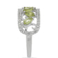 Silberring mit Peridot aus Changbai und weißem Topas
