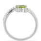 Silberring mit Peridot aus Changbai und weißem Topas