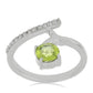 Silberring mit Peridot aus Changbai und weißem Topas