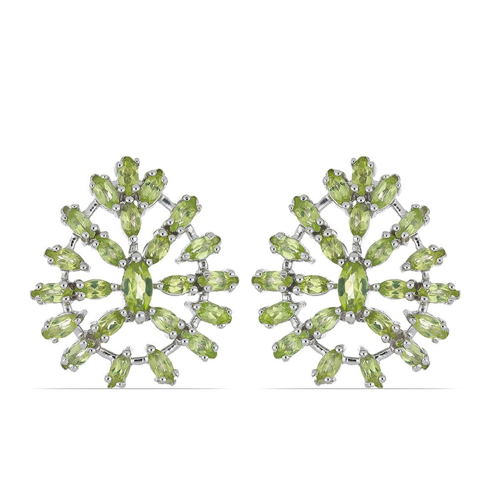 Silberohrringe mit Peridot aus Changbai