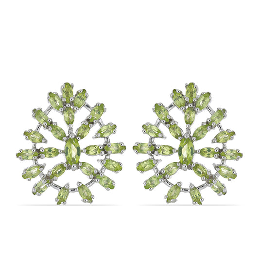 Silberohrringe mit Peridot aus Changbai