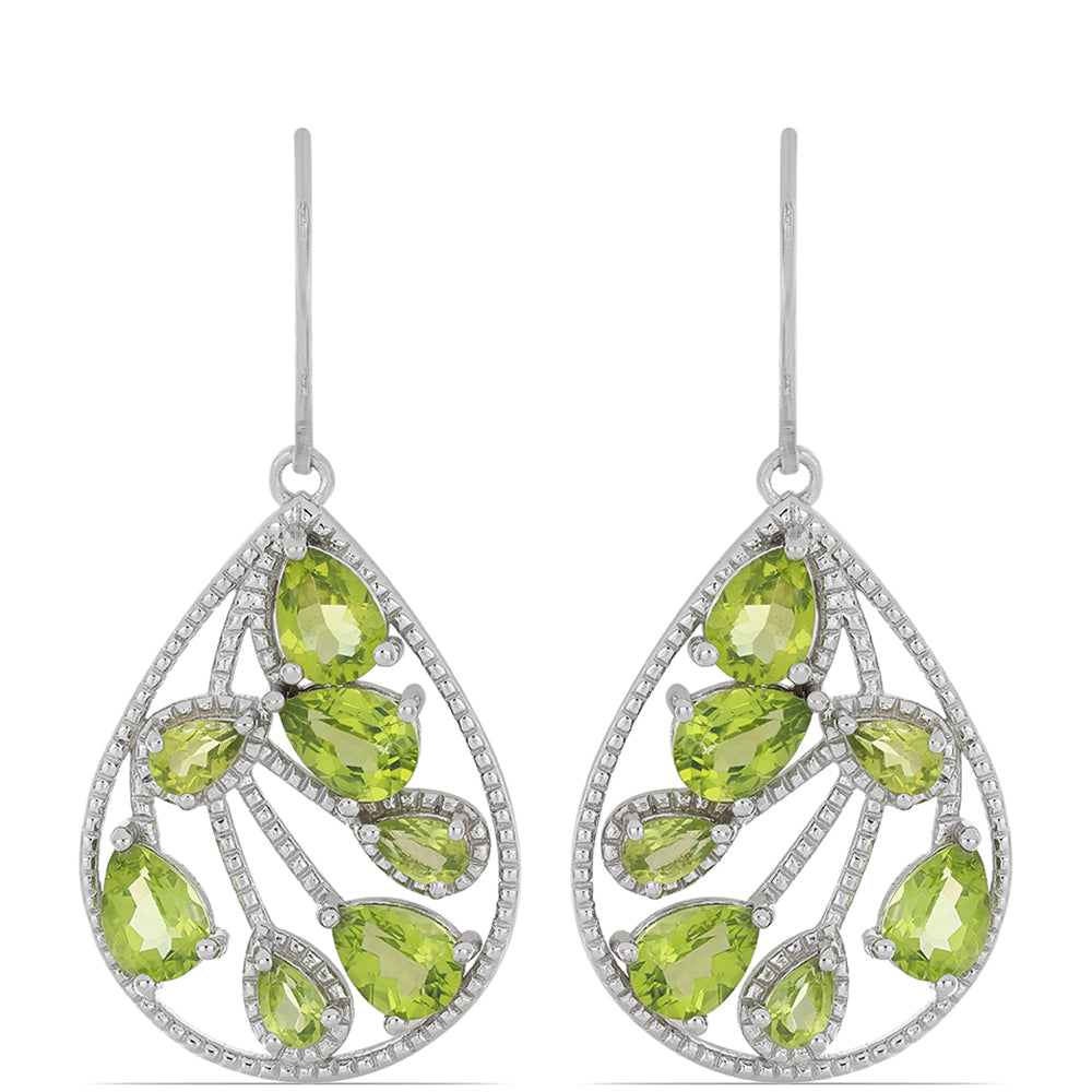 Silberohrringe mit Peridot aus Changbai