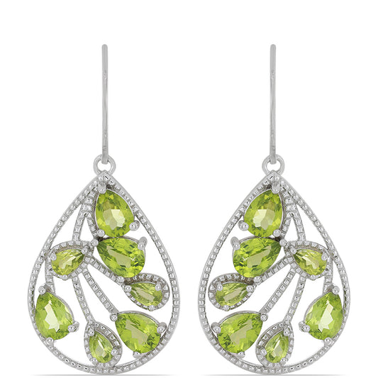 Silberohrringe mit Peridot aus Changbai