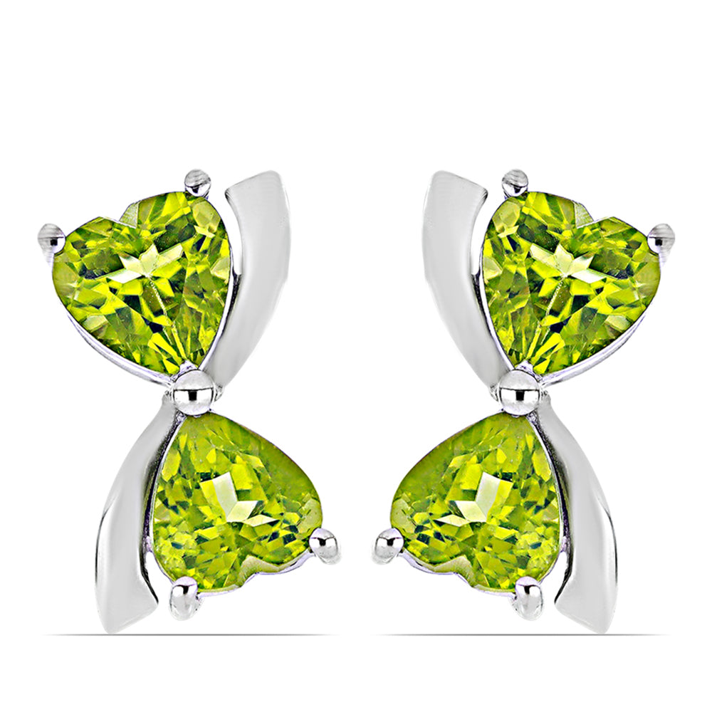 Silberohrringe mit Peridot aus Changbai
