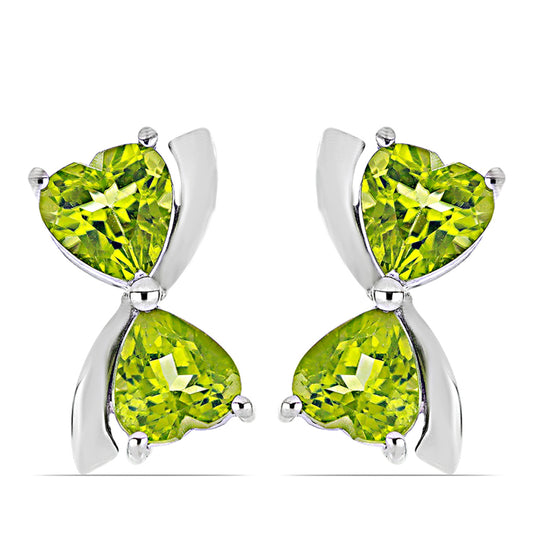 Silberohrringe mit Peridot aus Changbai