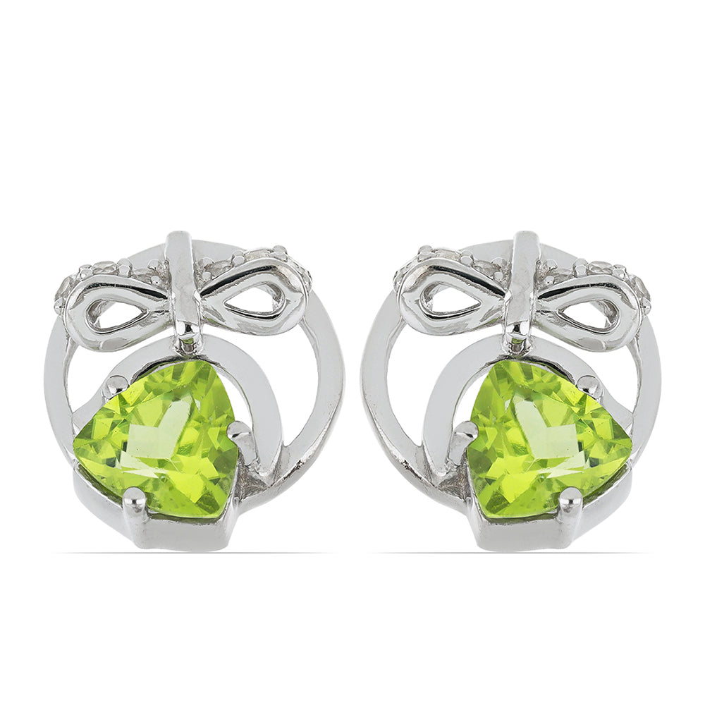 Silberohrringe mit Peridot aus Changbai und weißem Topas 1 