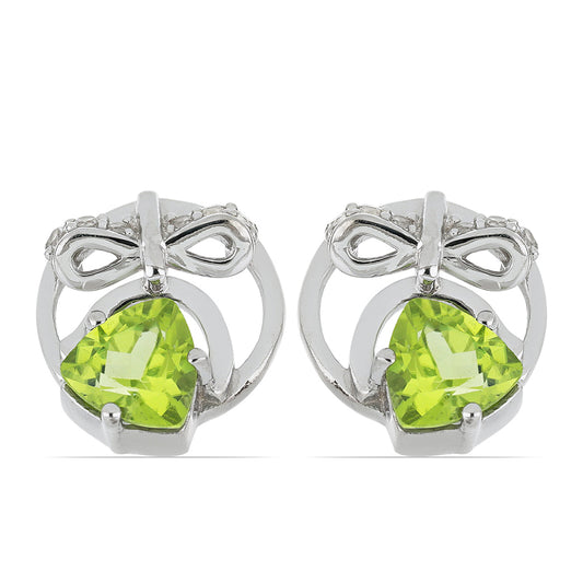 Silberohrringe mit Peridot aus Changbai und weißem Topas