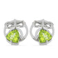 Silberohrringe mit Peridot aus Changbai und weißem Topas