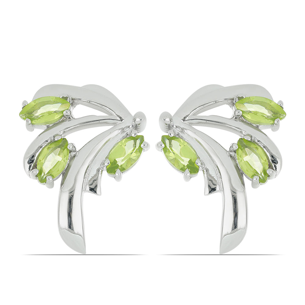 Silberohrringe mit Peridot aus Changbai