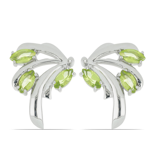 Silberohrringe mit Peridot aus Changbai