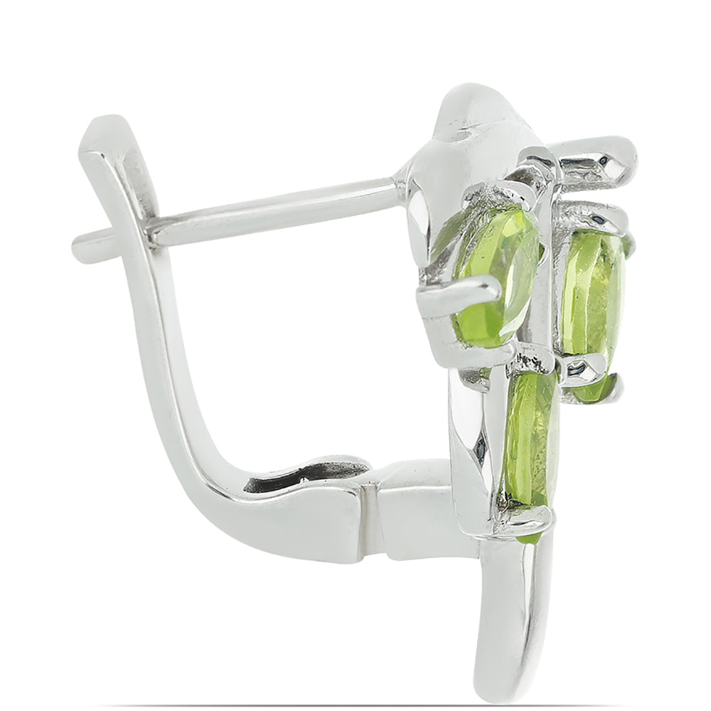 Silberohrringe mit Peridot aus Changbai 2 