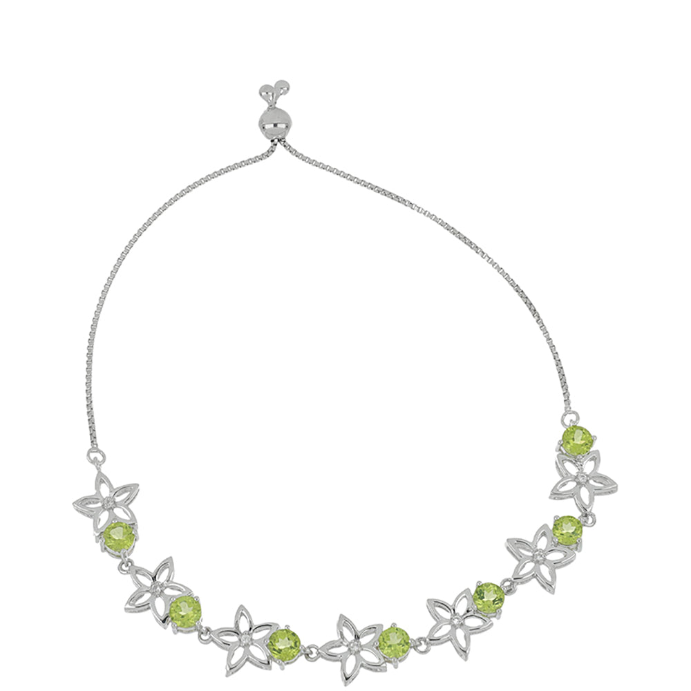 Silberarmband mit Peridot aus Changbai und weißem Topas 1 