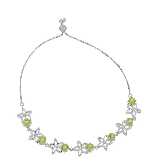 Silberarmband mit Peridot aus Changbai und weißem Topas