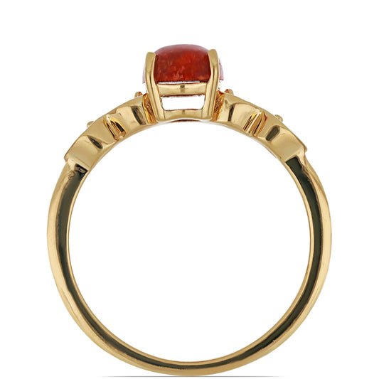 Goldplattierter Silberring mit roter Schwammkoralle