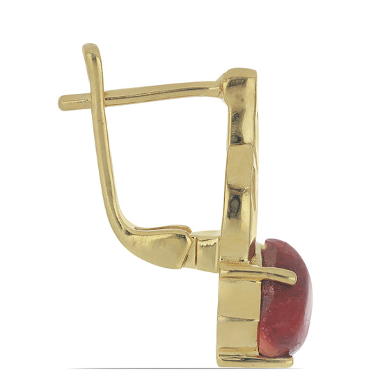 Goldplattierte Silberohrringe mit roter Schwammkoralle