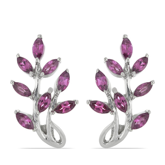 Silberohrringe mit Rhodolith aus Moatize