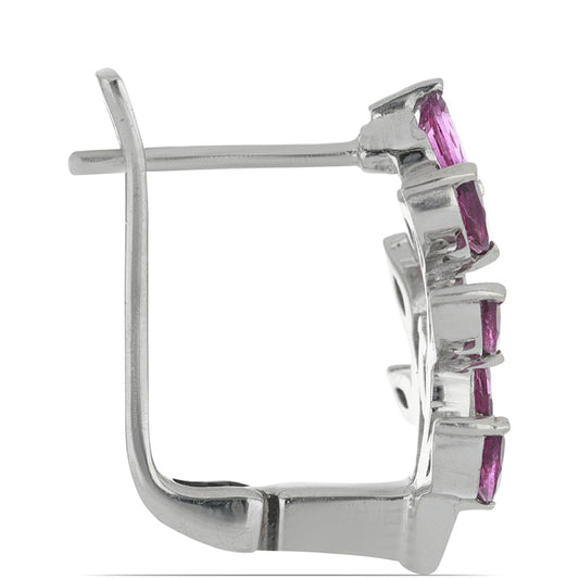 Silberohrringe mit Rhodolith aus Moatize