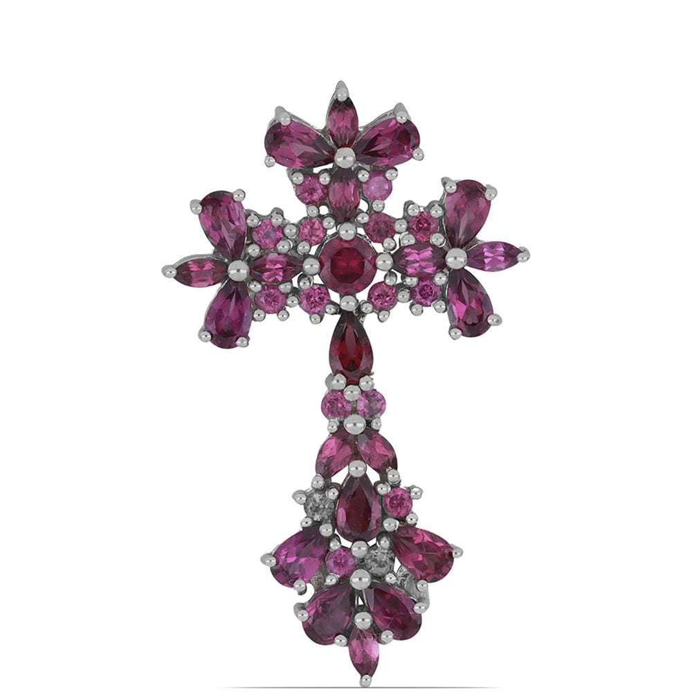 Silberanhänger mit Rhodolith aus Moatize