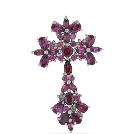 Silberanhänger mit Rhodolith aus Moatize