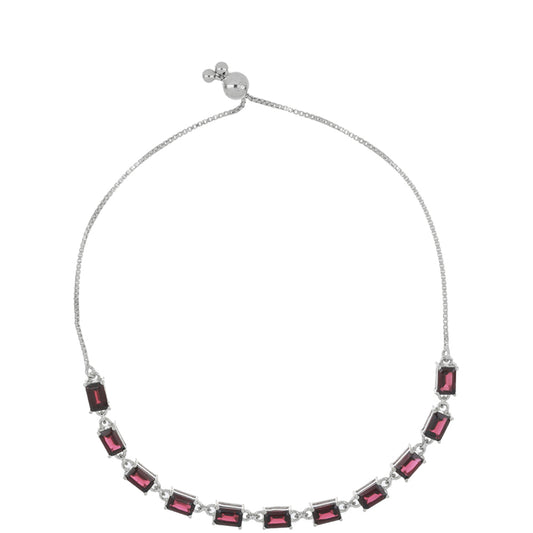 Silberarmband mit Rhodolith aus Moatize