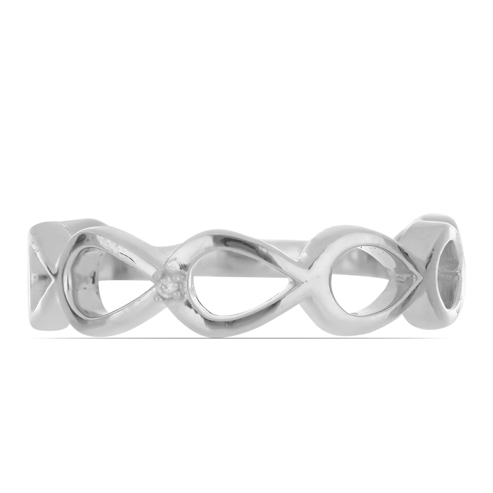 Silberring mit weißem Diamant