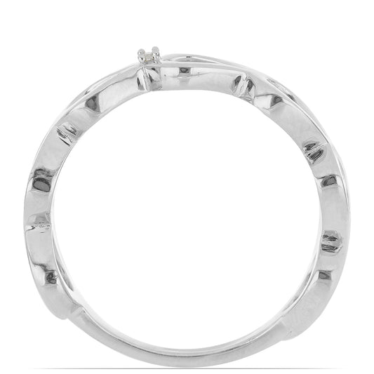 Silberring mit weißem Diamant