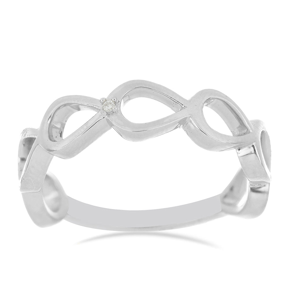 Silberring mit weißem Diamant