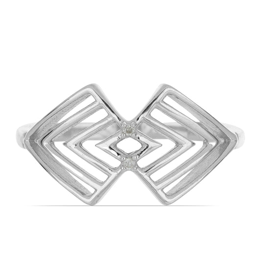 Silberring mit weißem Diamant