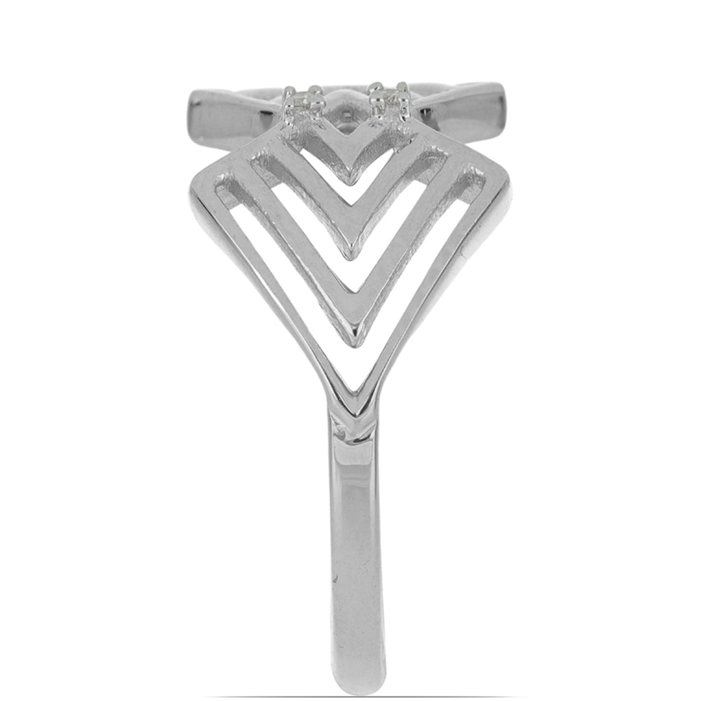 Silberring mit weißem Diamant