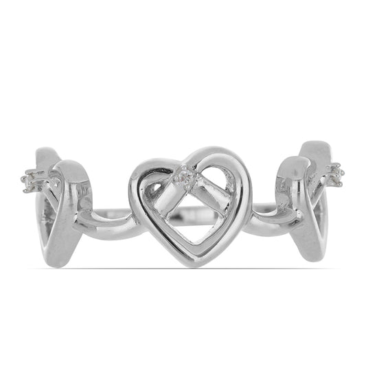 Silberring mit weißem Diamant