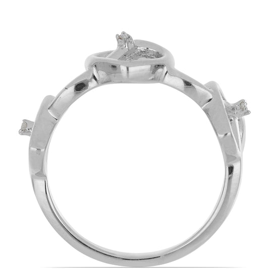 Silberring mit weißem Diamant