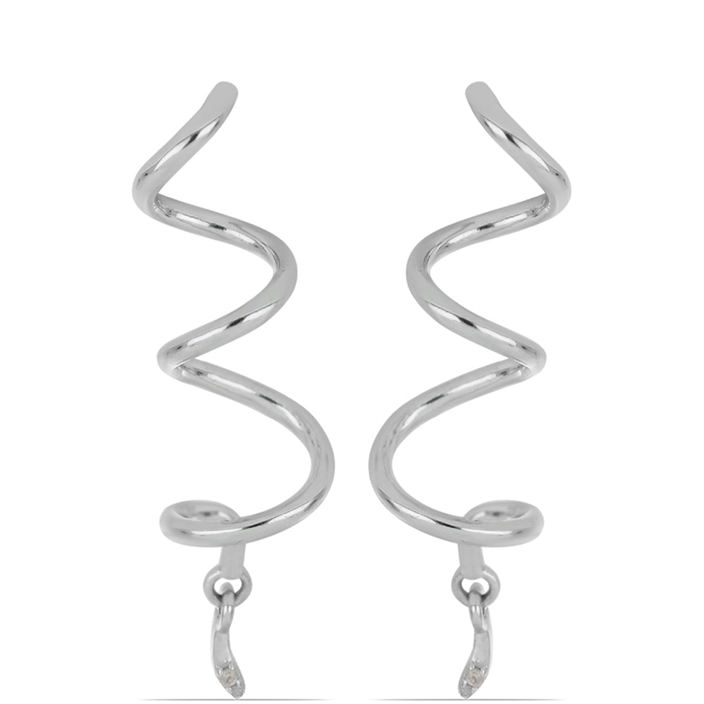 Silberohrringe mit weißem Diamant 1 