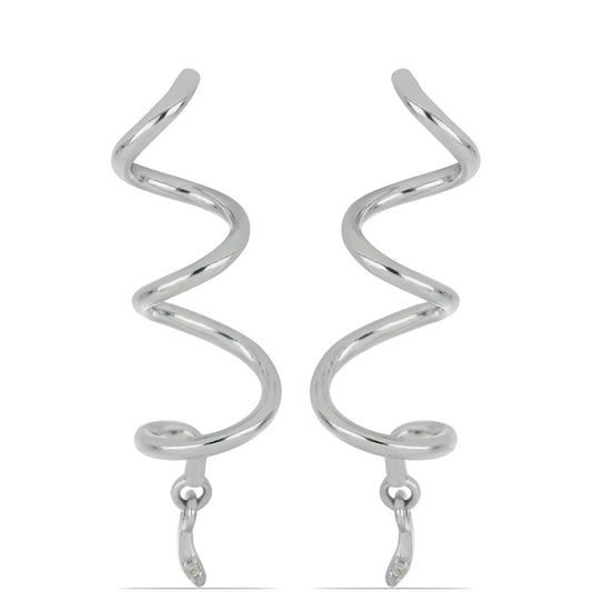 Silberohrringe mit weißem Diamant